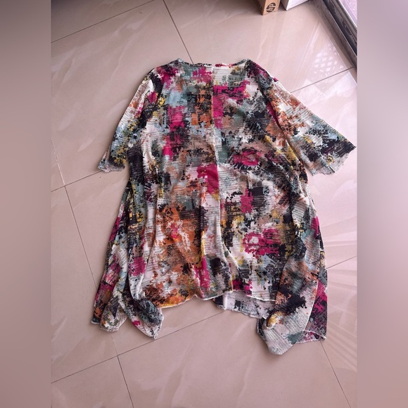 Vintage Dor Dor Couture Top Cover Boho Bohemian Knitted Swim Cover.  2X Colorful - Picture 8 of 16